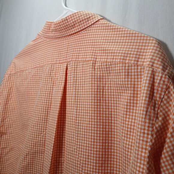 Polo Ralph Lauren Men's Shirt XXL Orange White Gingham Plaid Cotton Long Sleeve - Picture 4 of 12